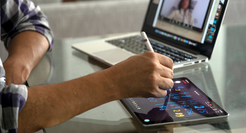 Lima,,Peru,-,April,10,2020:,Teacher,Having,An,Online